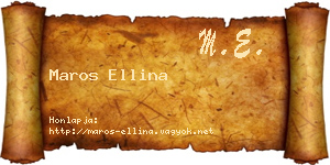 Maros Ellina névjegykártya